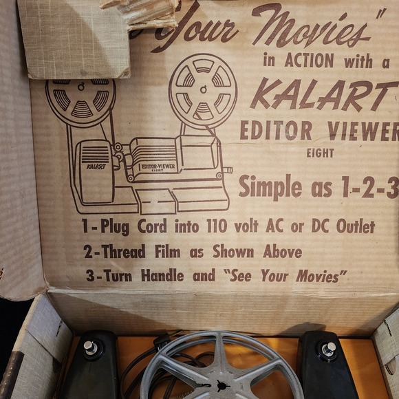 Vintage Kalart 8mm Film Movie Editor Viewer Eight‎ w Original Box 1960's. UNTEST - Picture 2 of 6
